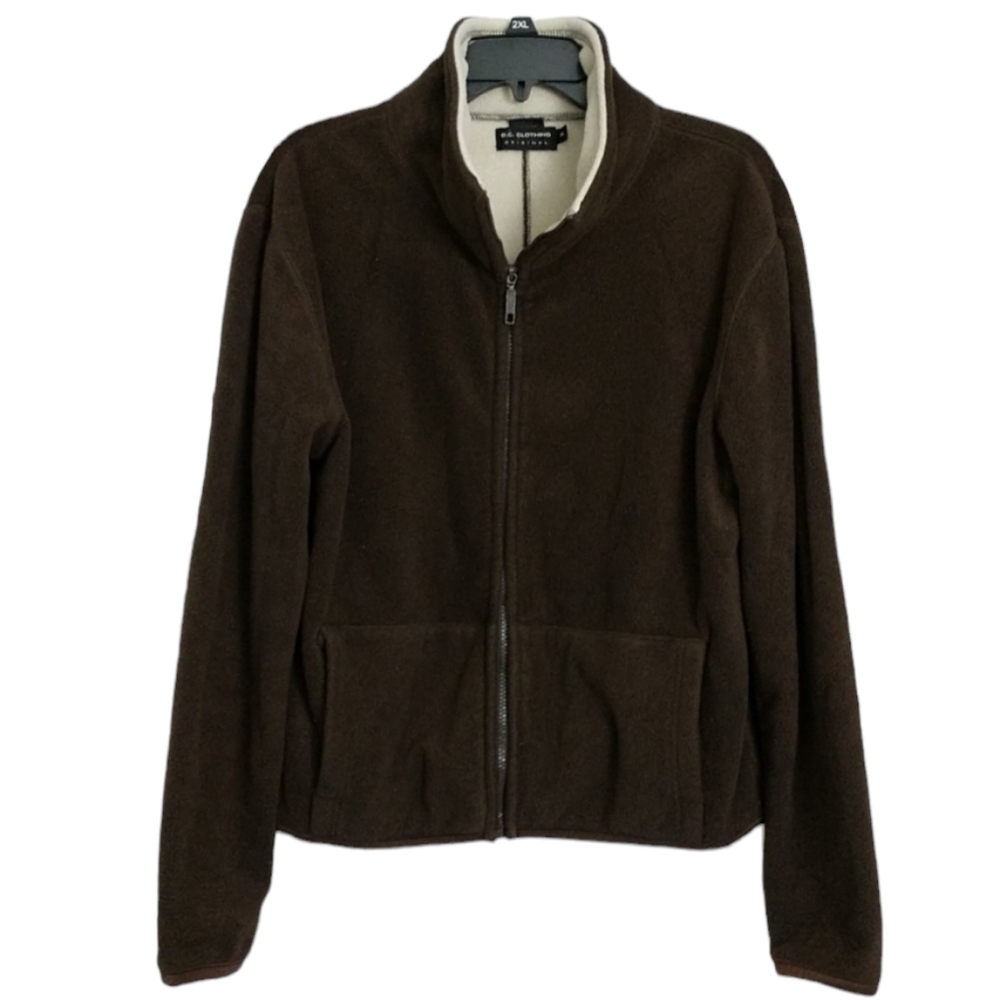 Brown & Cream B.C. Clothing Fleece Women's Jacket sz XL = 14-16